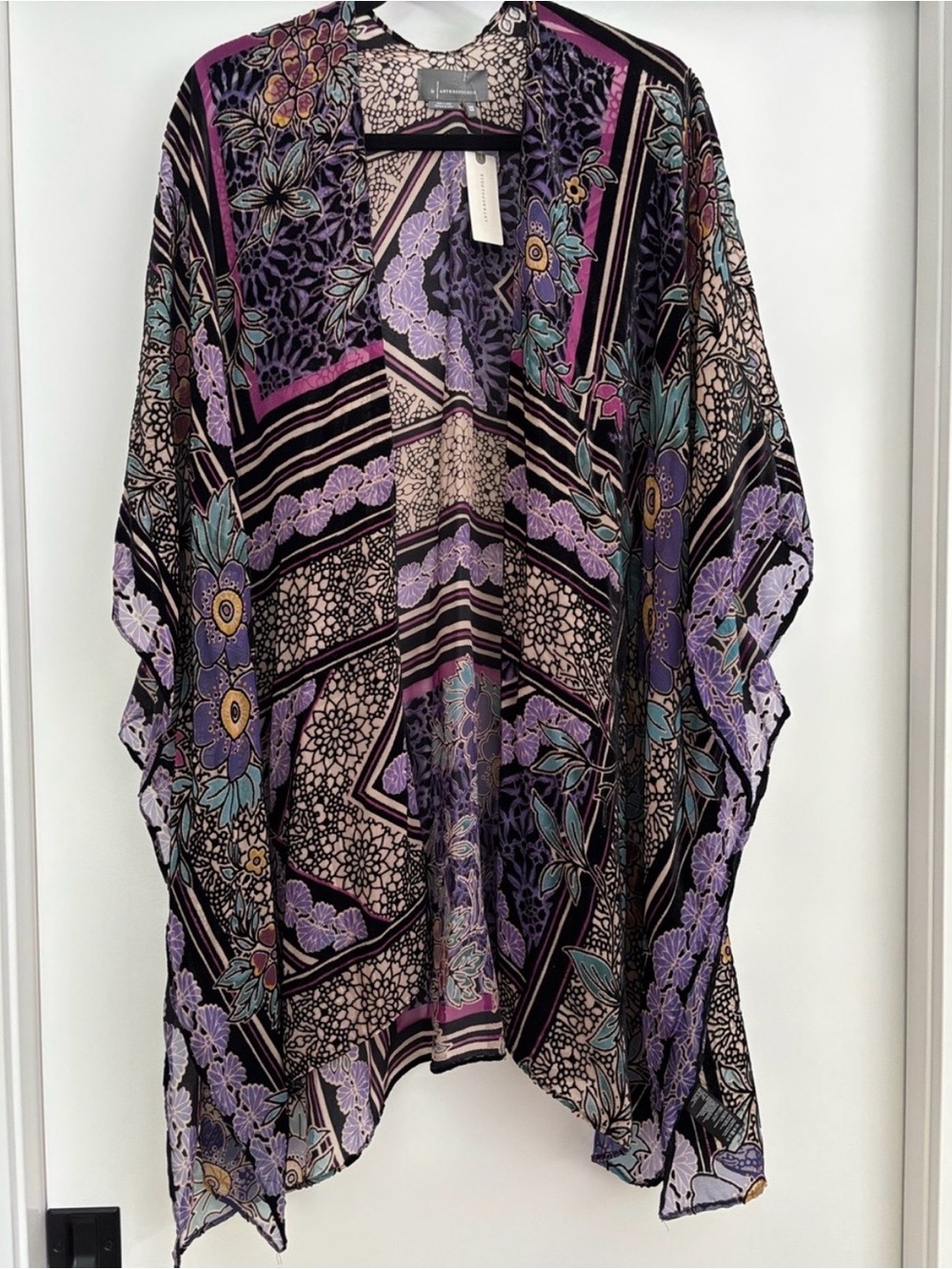 Anthropologie Shira Burnout Velvet Kimono - Picture 4 of 10